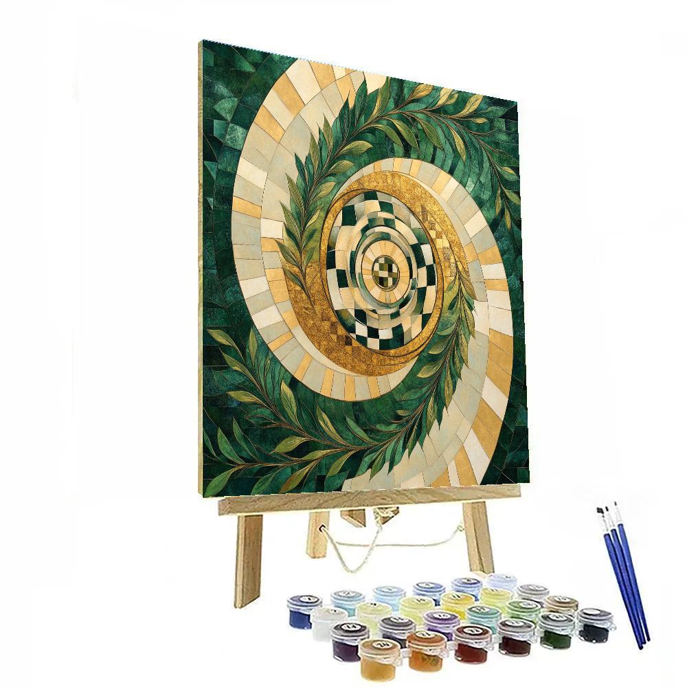 Gustav Klimt Inspired Gilded Spiral Garden painting number kit