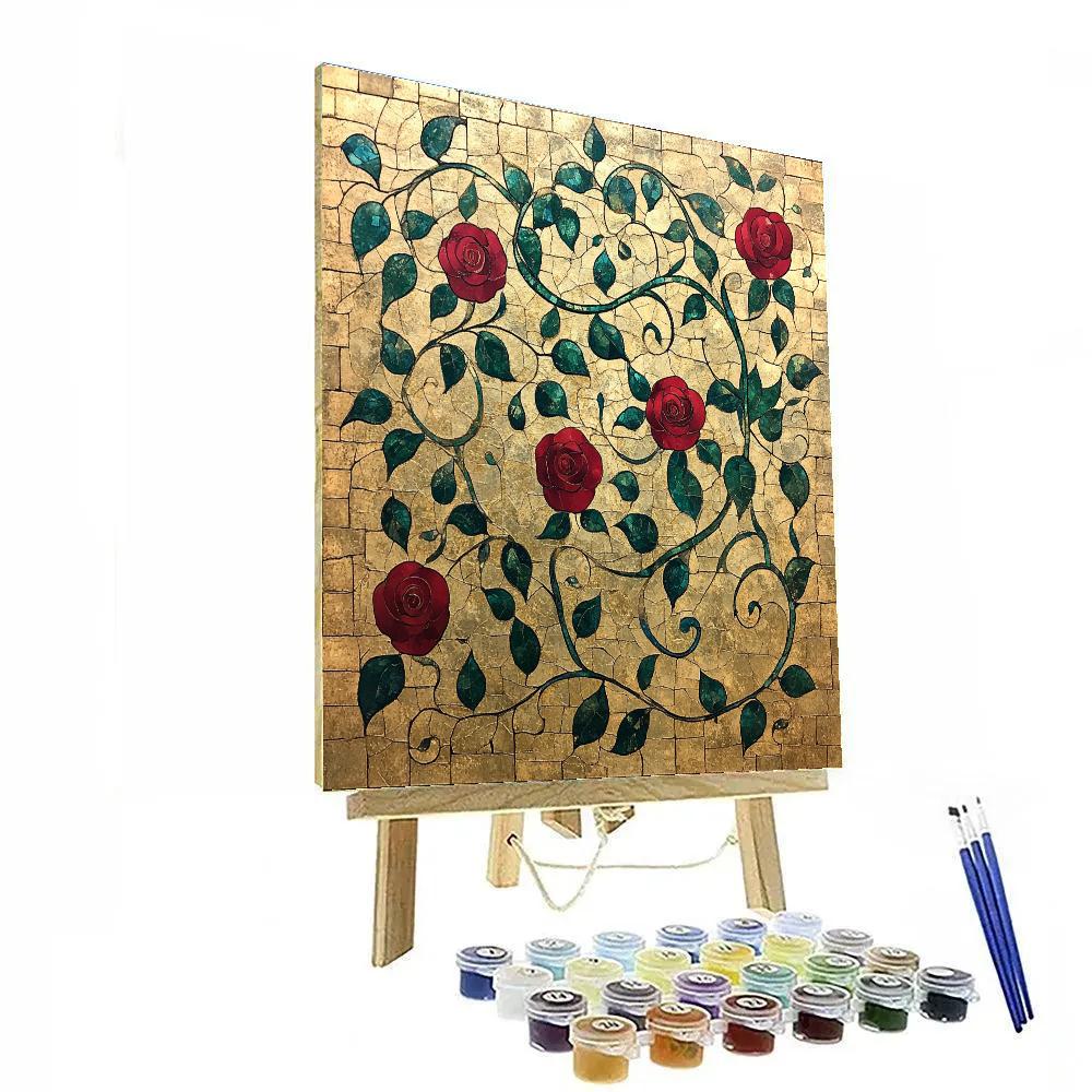 Gustav Klimt Inspired Golden Roses Painting by numbers kit