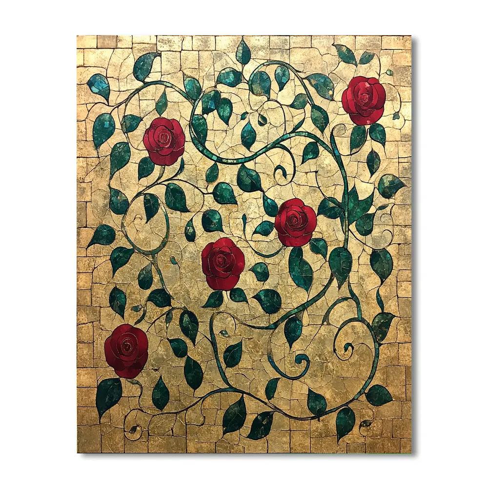 Gustav Klimt Inspired Golden Roses Painting by numbers kit
