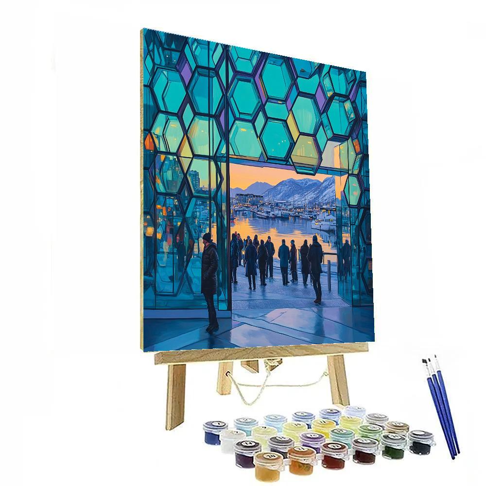 Harpa Concert Hall Facade Reykjavik Iceland Paint by numbers kits