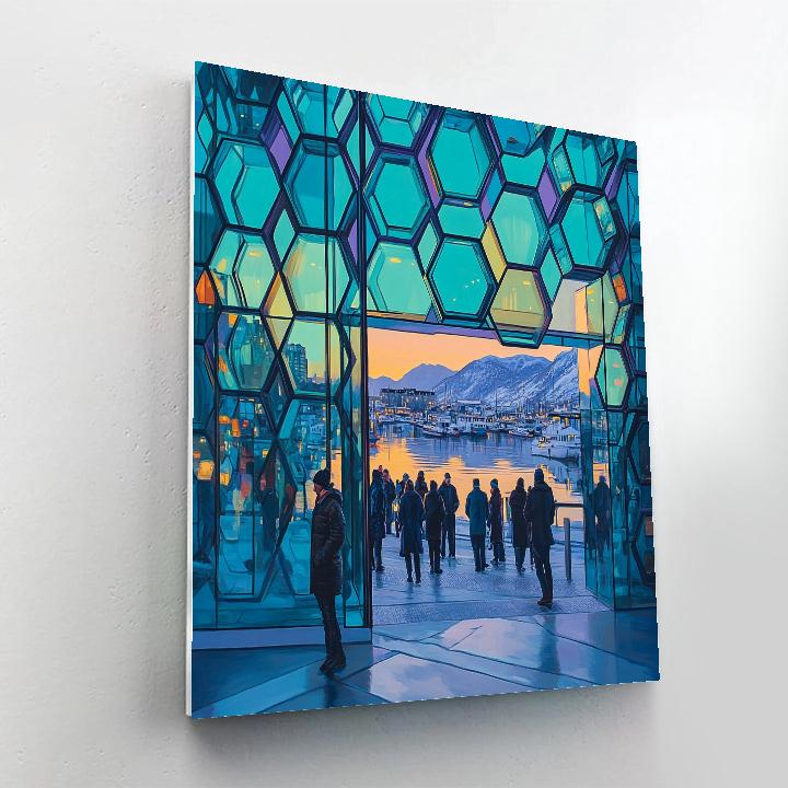 Harpa Concert Hall Facade Reykjavik Iceland Paint by numbers kits