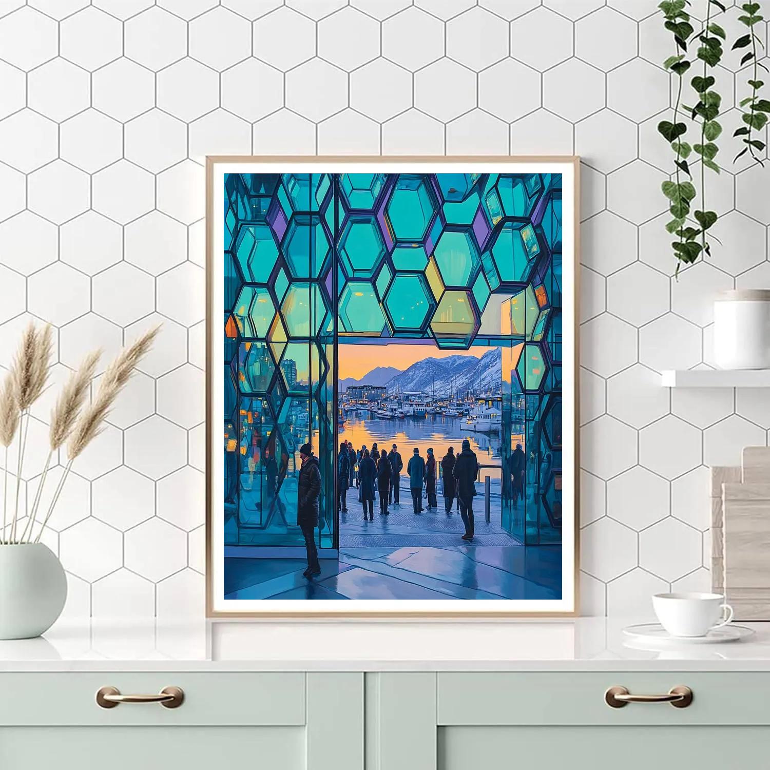 Harpa Concert Hall Facade Reykjavik Iceland Paint by numbers kits