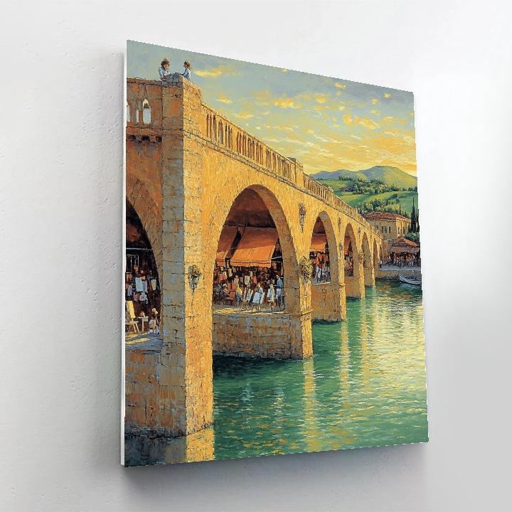 Ponte Vecchio River Light Florence Italy painting number kit