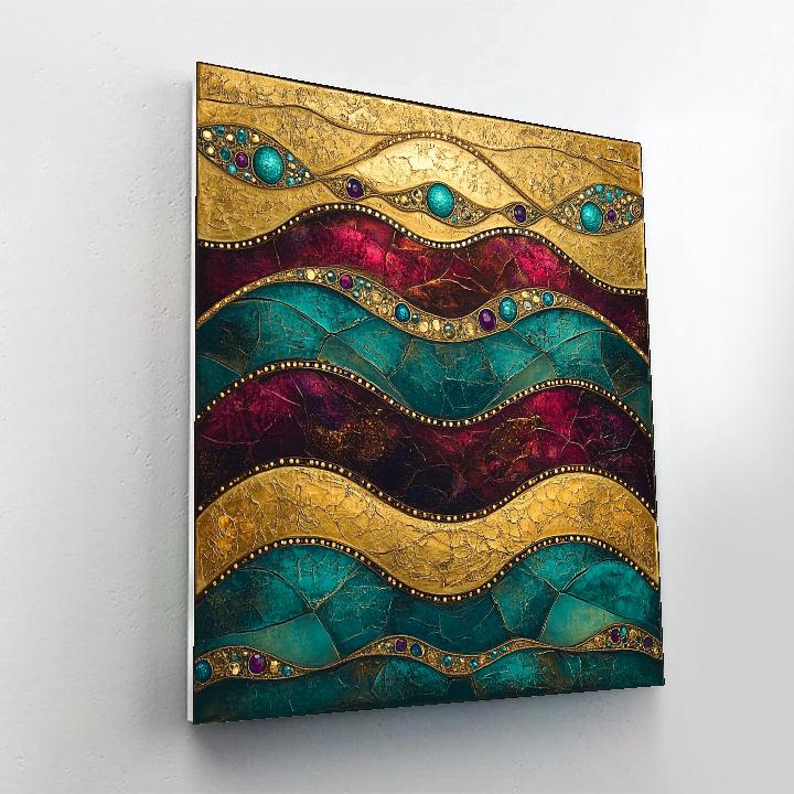 Gustav Klimt Inspired Ocean Of Ember Gleam paint by numbers