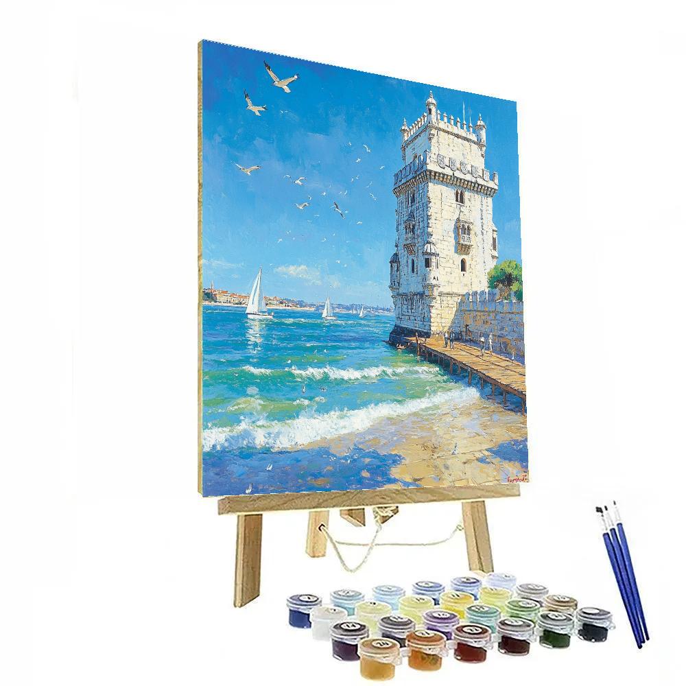 Belem Tower Riverside Lisbon Portugal Paint by numbers art