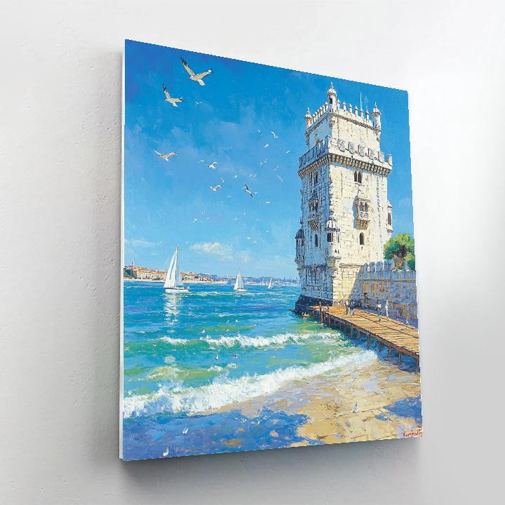 Belem Tower Riverside Lisbon Portugal Paint by numbers art