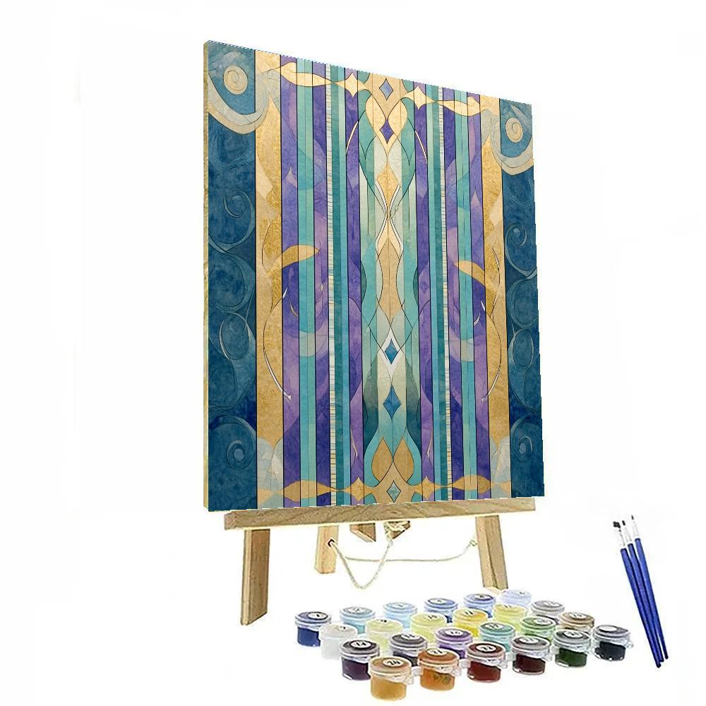 Gustav Klimt Inspired Aurora Lattice Chorus painting number kit