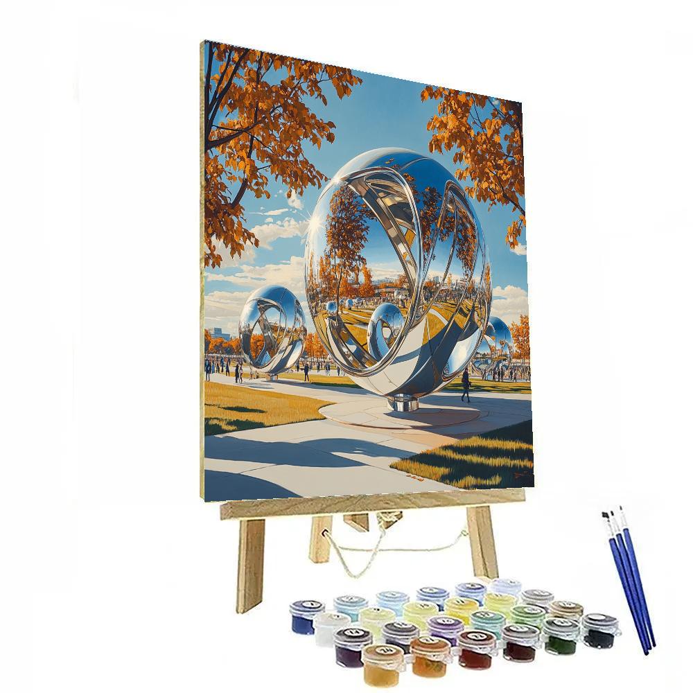 Atomium Park Vista Brussels Belgium Painting by numbers kit