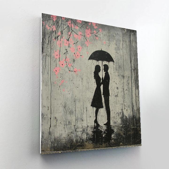 Banksy Inspired City Rain Walk Paint by numbers art
