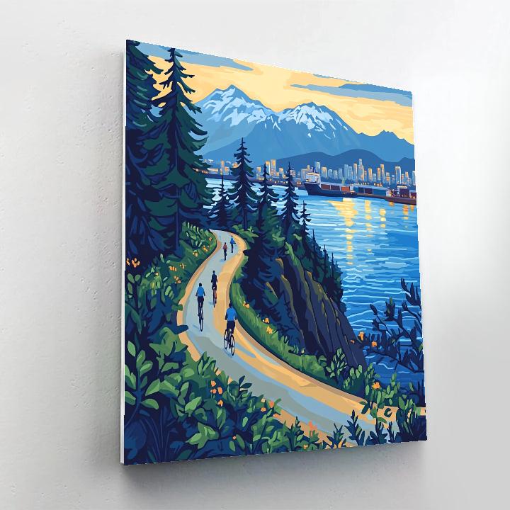 Vancouver Seawall At Stanley Park Vancouver Canada paint by color