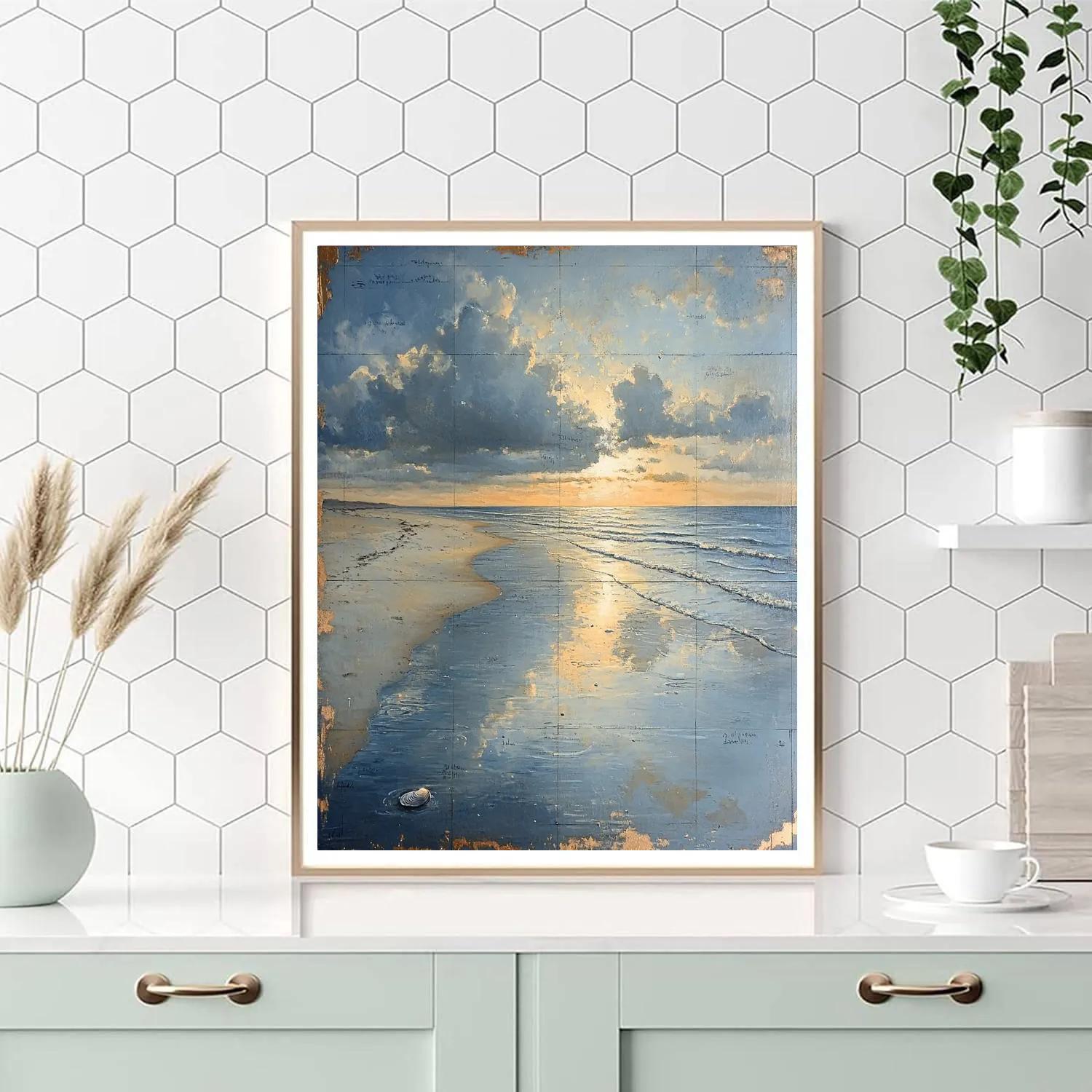 Leonardo Da Vinci Inspired Shoreline Star Mirror painting number kit