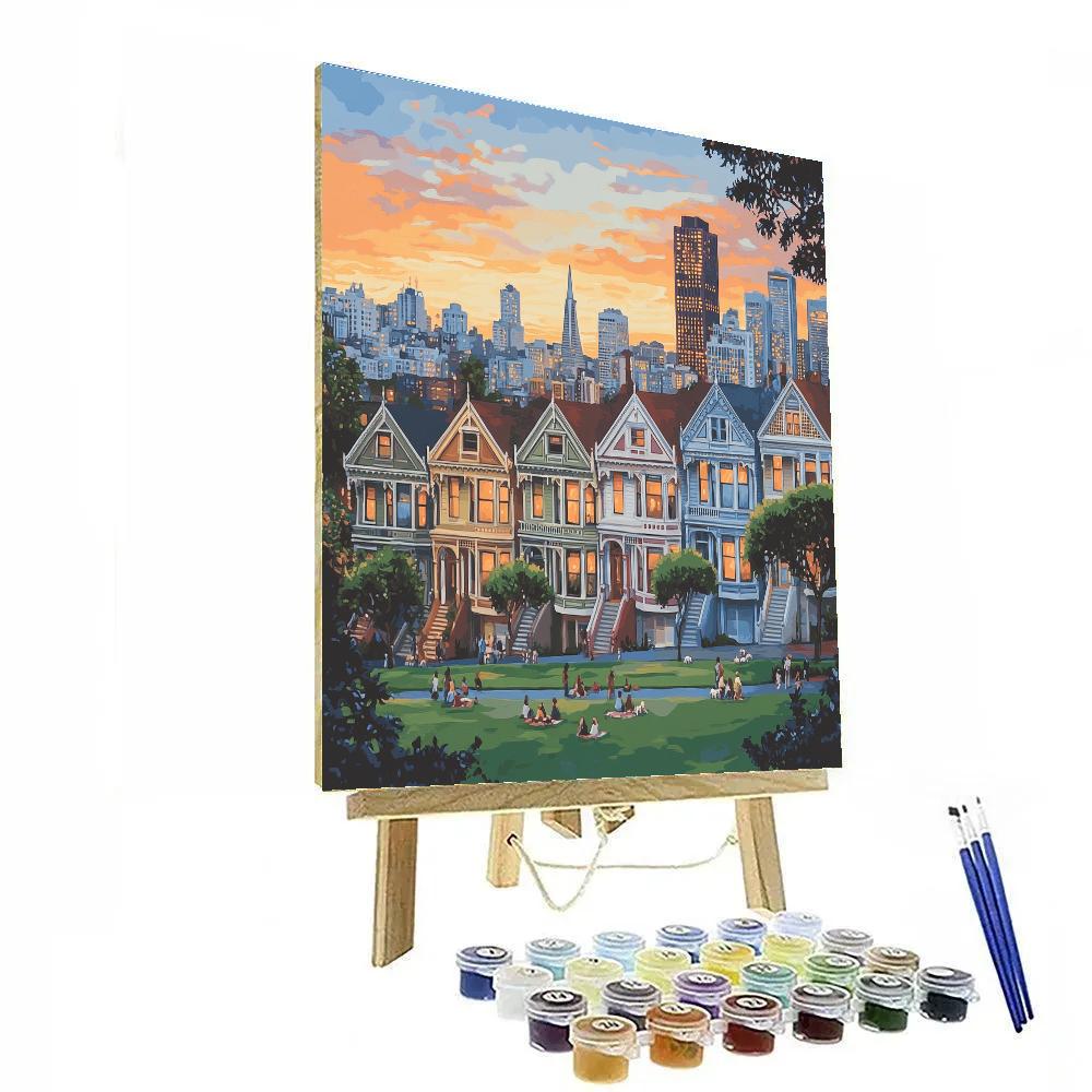Painted Ladies Alamo Square San Francisco United States DIY paint by numbers