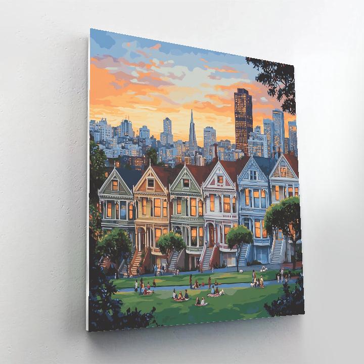 Painted Ladies Alamo Square San Francisco United States DIY paint by numbers