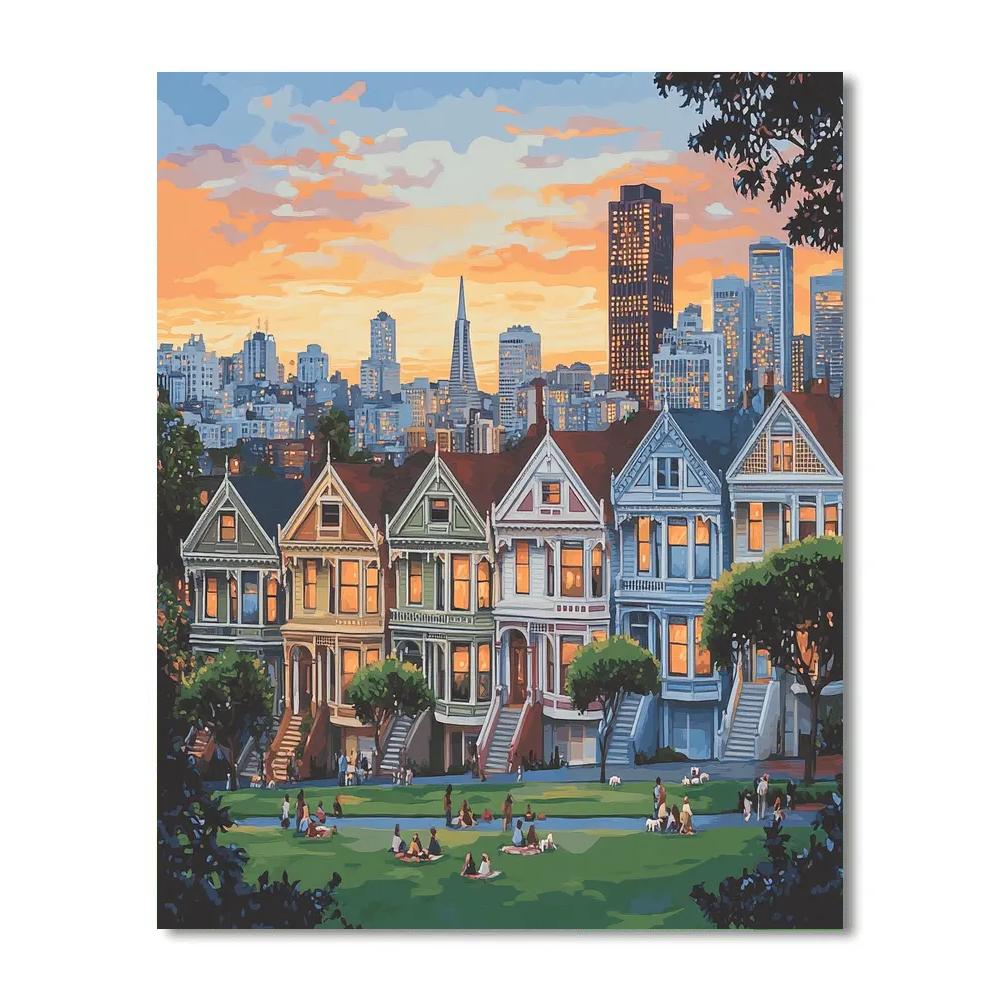 Painted Ladies Alamo Square San Francisco United States DIY paint by numbers