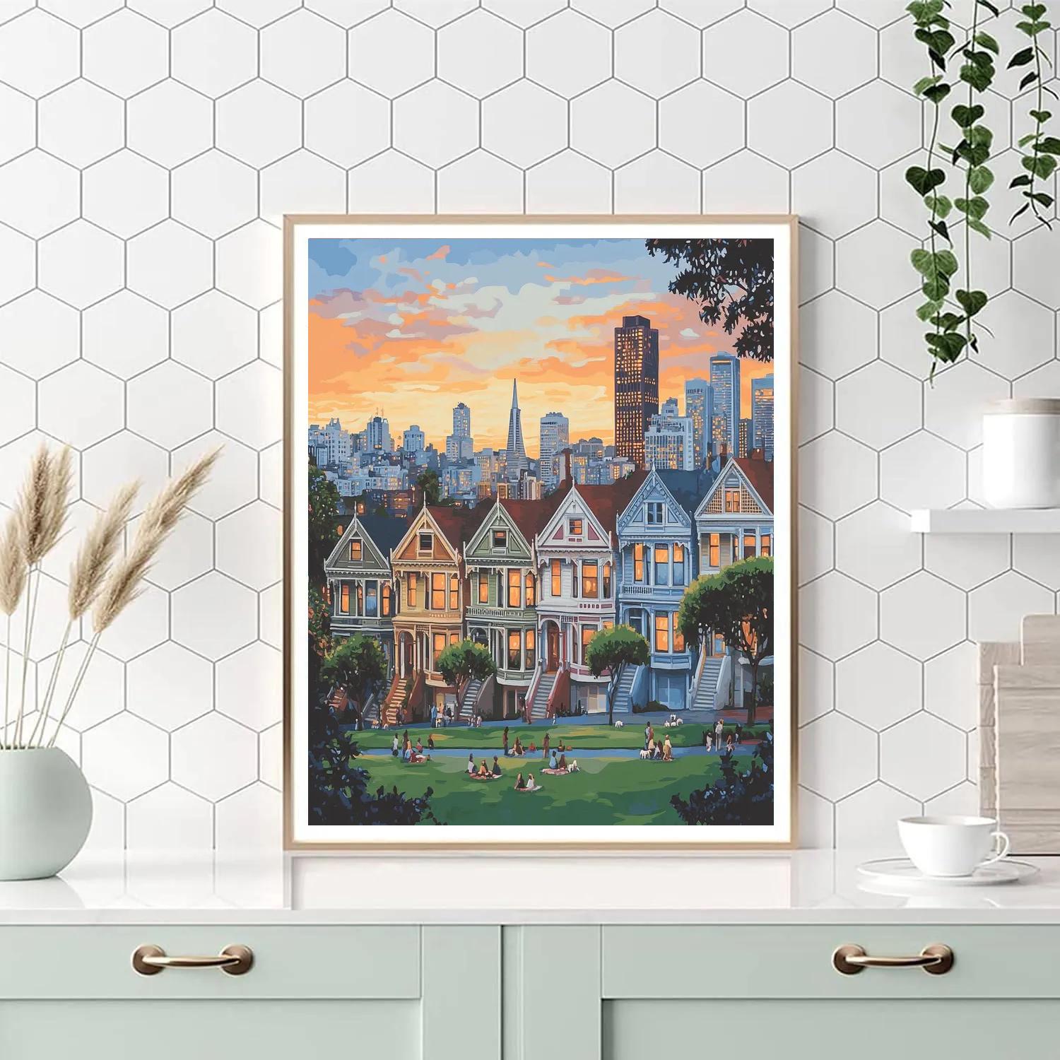 Painted Ladies Alamo Square San Francisco United States DIY paint by numbers
