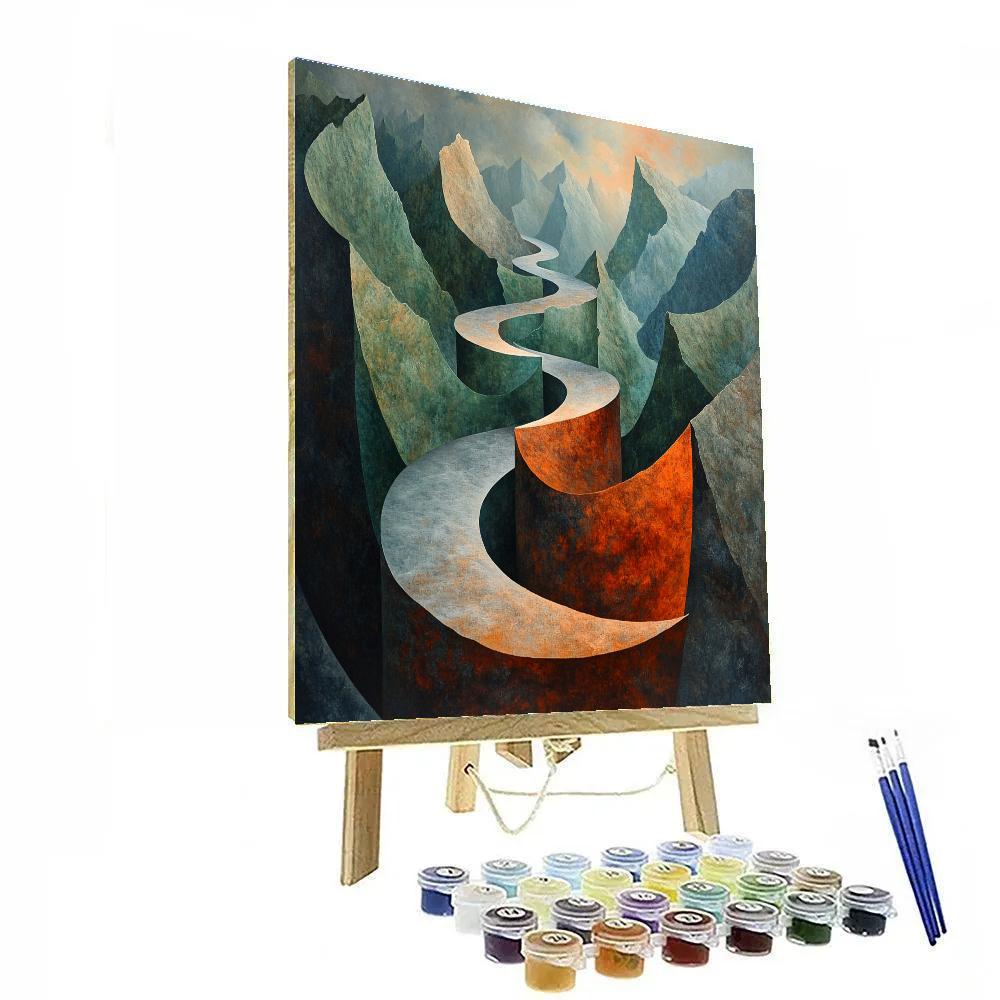 Max Ernst Inspired Labyrinth Of Dreaming Mountains paint by numbers