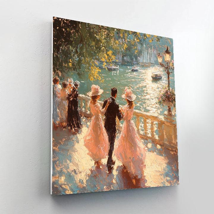 Renoir Inspired Riverside Dance paint by numbers