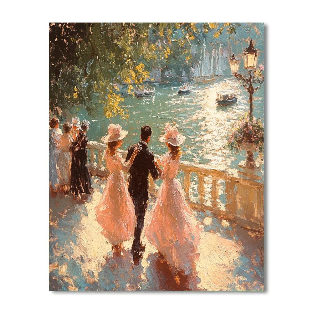Renoir Inspired Riverside Dance paint by numbers