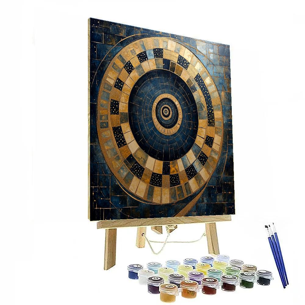 Gustav Klimt Inspired Velvet Night Vortex Number painting