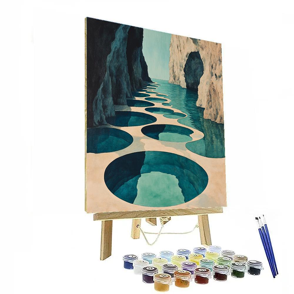 Leonardo Da Vinci Inspired Spiral Tide Pools Number painting