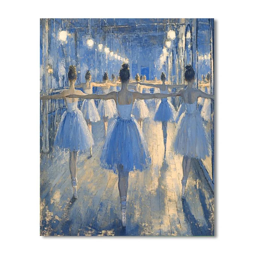 Edgar Degas Inspired Ballet Rehearsal paint by number