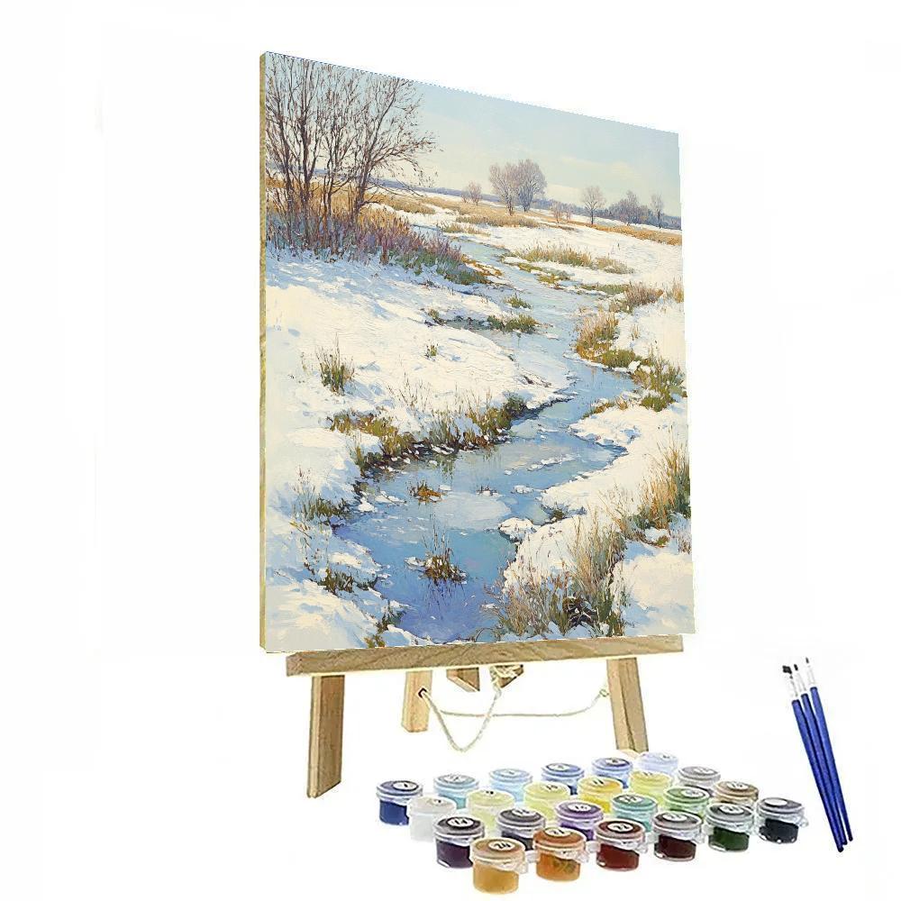 Claude Monet Inspired Snow Melt In Early Spring Meadow painting number kit