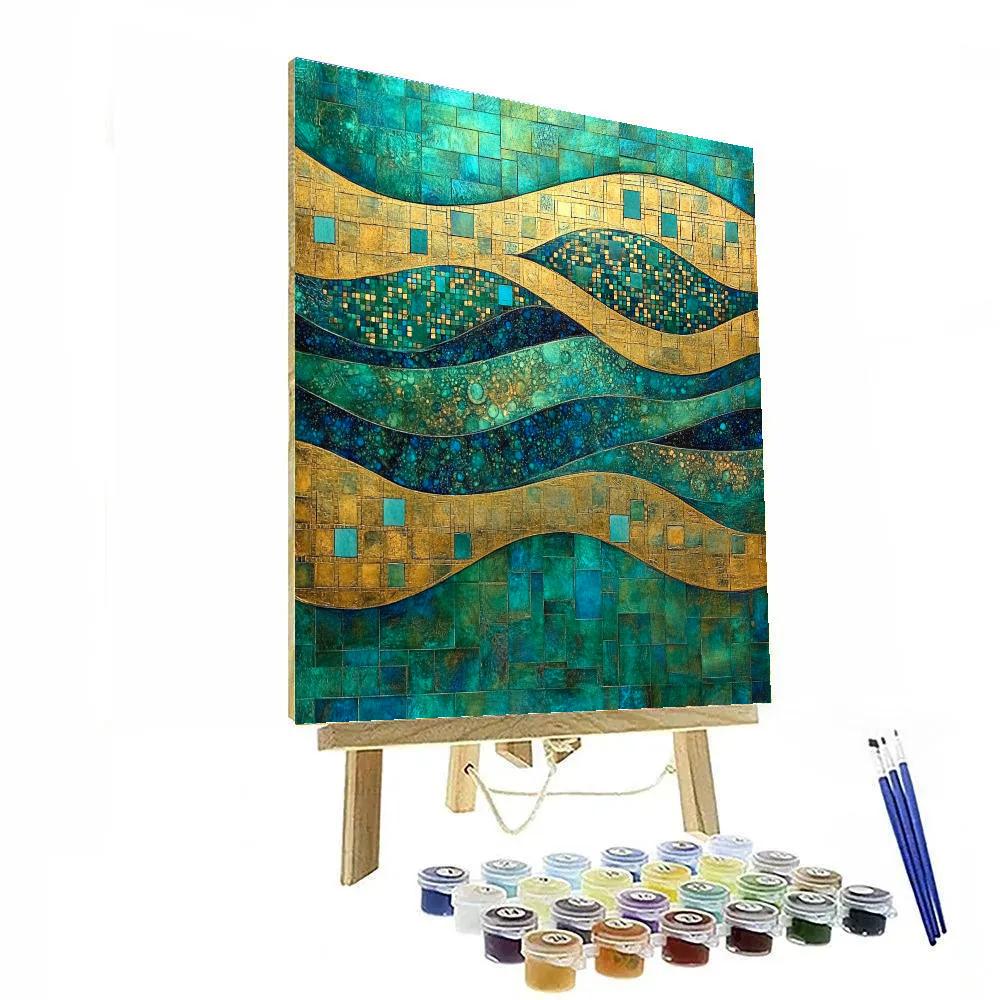 Gustav Klimt Inspired Emerald Whisper Currents Paint by numbers kits