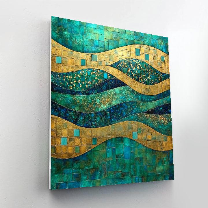 Gustav Klimt Inspired Emerald Whisper Currents Paint by numbers kits