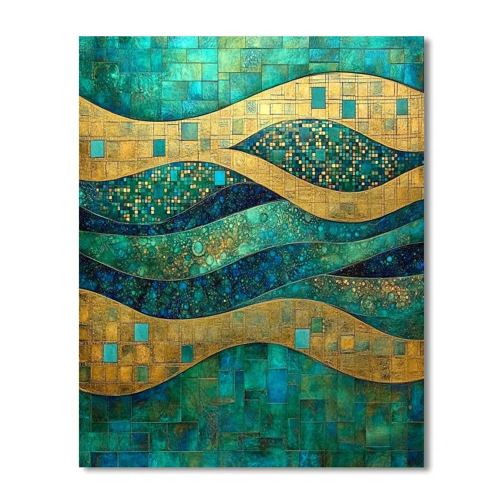 Gustav Klimt Inspired Emerald Whisper Currents Paint by numbers kits
