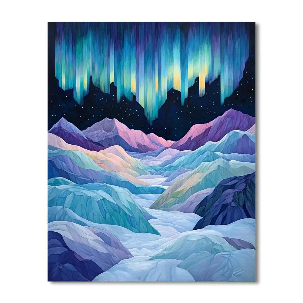 A.Y. Jackson Inspired Winter Aurora Over Arctic Ridges Numbered painting kits
