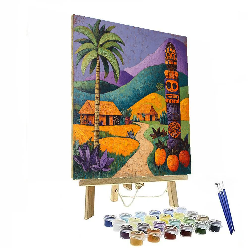 Paul Gauguin Inspired Tropical Village DIY paint by numbers