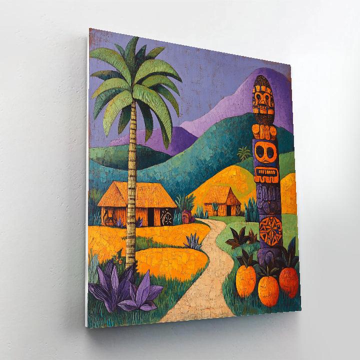 Paul Gauguin Inspired Tropical Village DIY paint by numbers