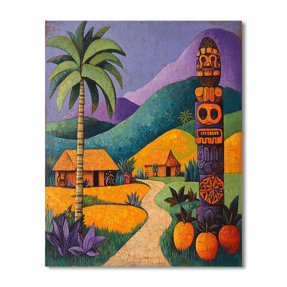Paul Gauguin Inspired Tropical Village DIY paint by numbers