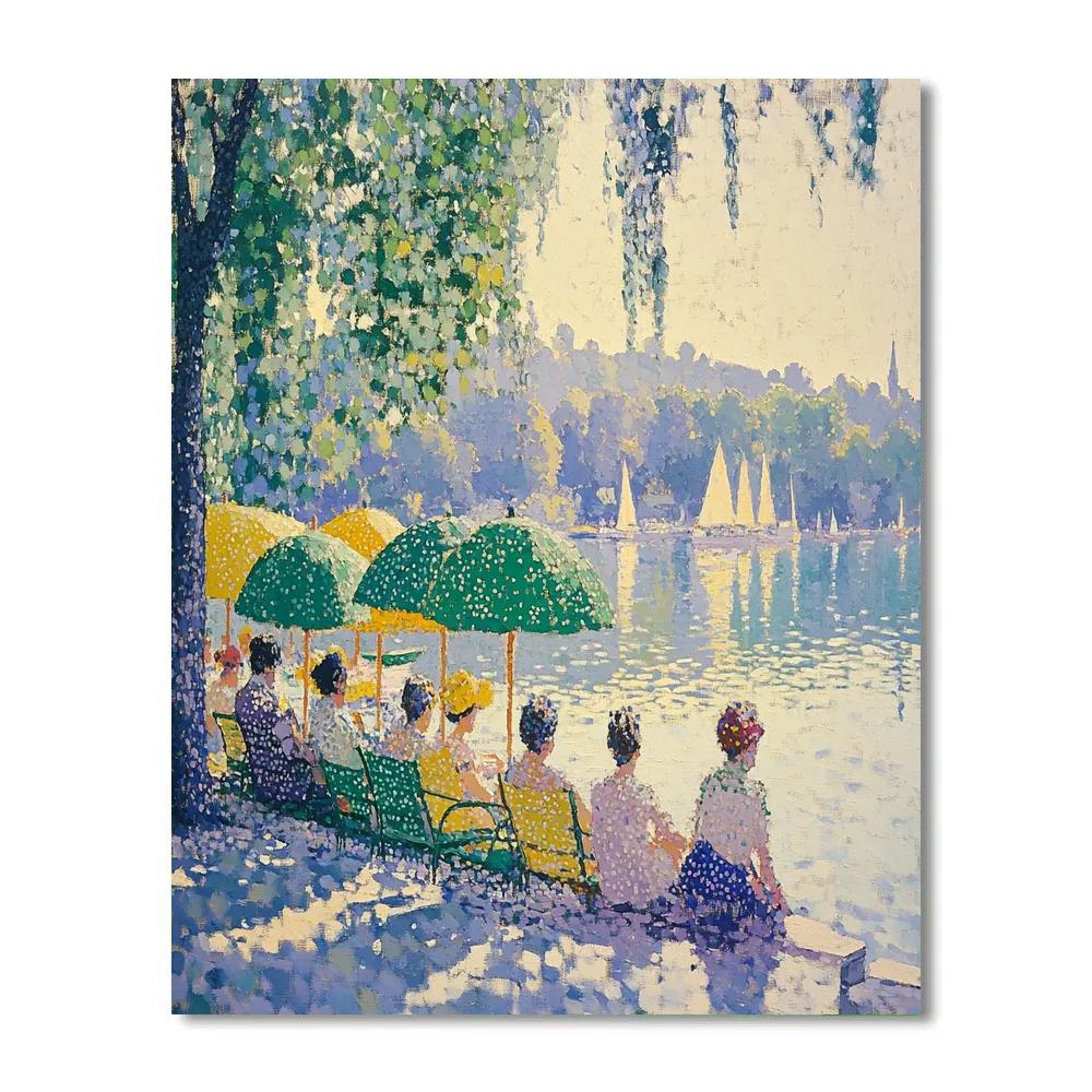Georges Seurat Inspired Sunday Lakeside Paint by numbers art