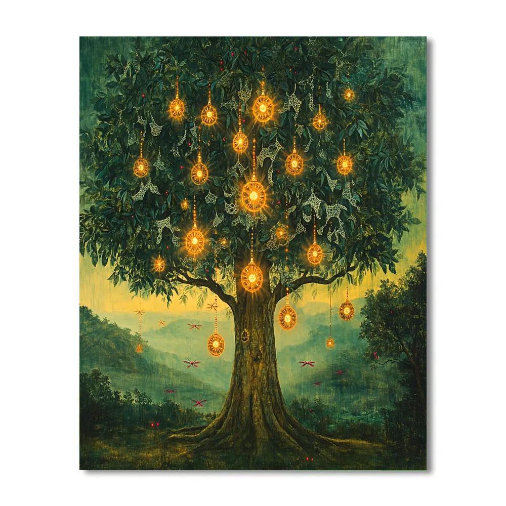 Frida Kahlo Inspired Ceiba Crowned With Suns Number painting