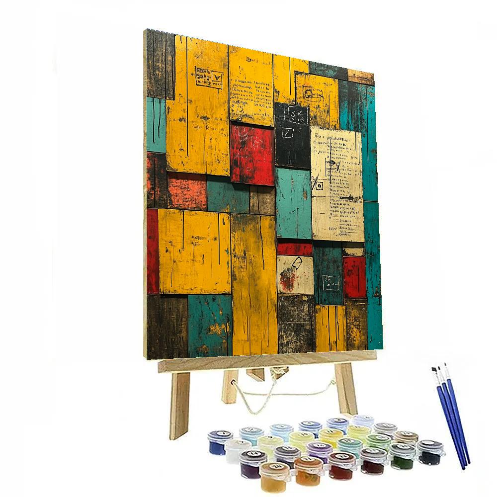 Jean-Michel Basquiat Inspired Fractured Echoes Of Memory Numbered painting kits