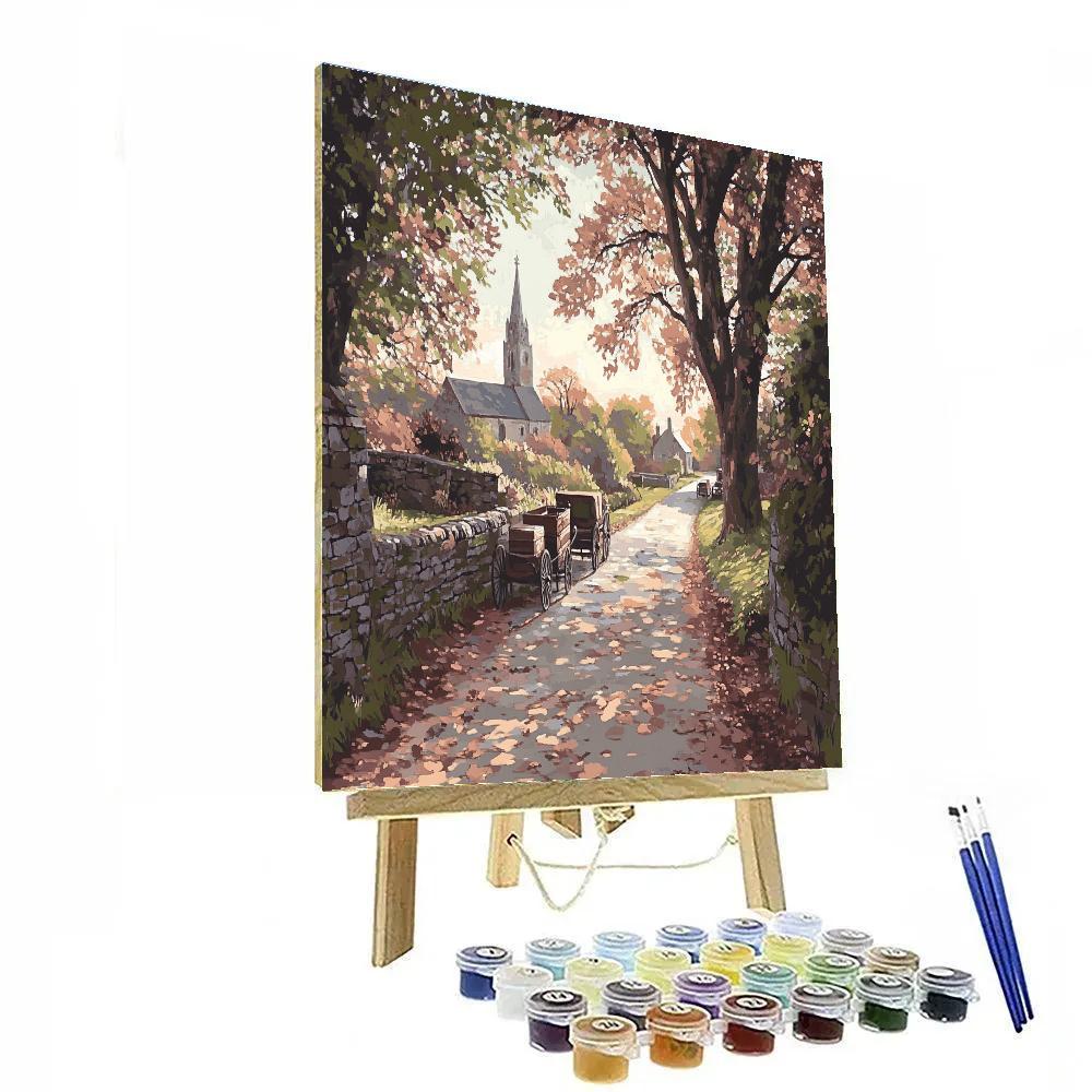 Camille Pissarro Inspired Village Street DIY paint by numbers