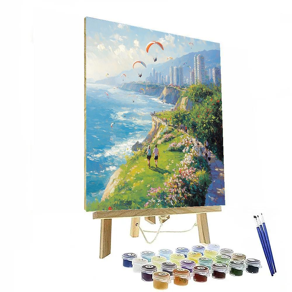 Miraflores Malecon Clifftop Lima Peru Paint by numbers kits