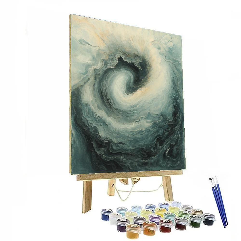 Leonardo Da Vinci Inspired Quiet River Confluence Number painting