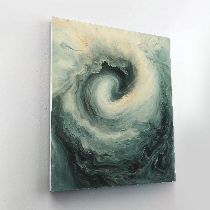 Leonardo Da Vinci Inspired Quiet River Confluence Number painting