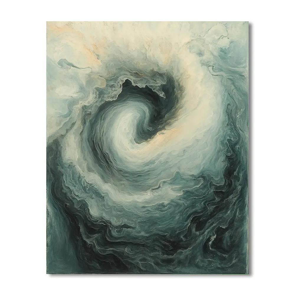 Leonardo Da Vinci Inspired Quiet River Confluence Number painting