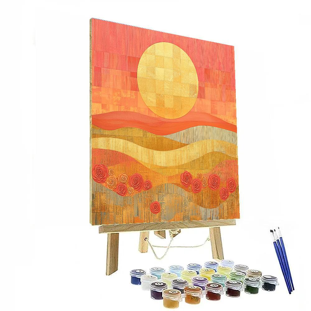 Gustav Klimt Inspired Radiant Horizon Quilt Paint by numbers art