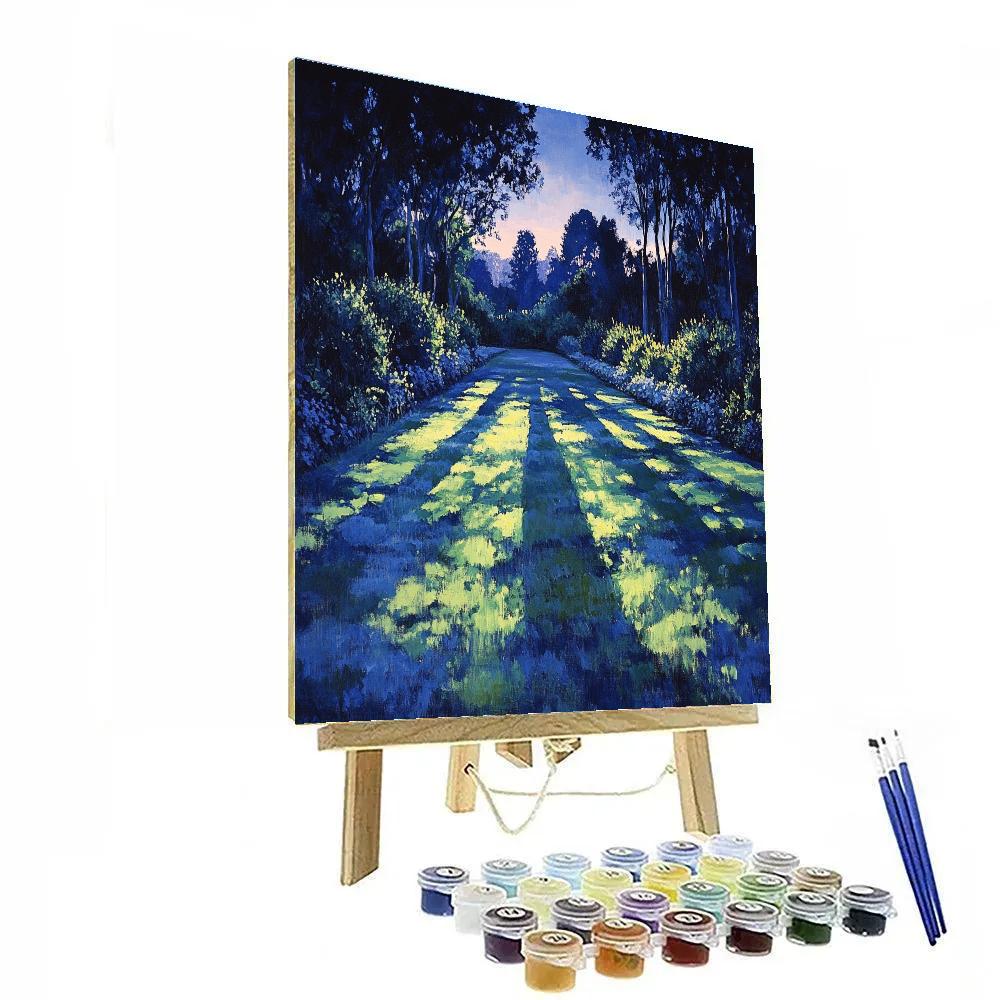 Claude Monet Inspired Evening Shadows Across Garden Lawn Painting by numbers kit