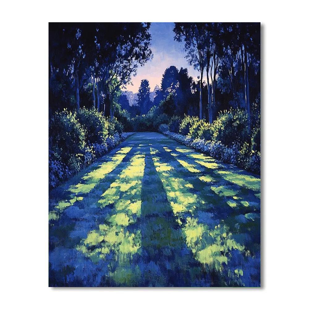 Claude Monet Inspired Evening Shadows Across Garden Lawn Painting by numbers kit