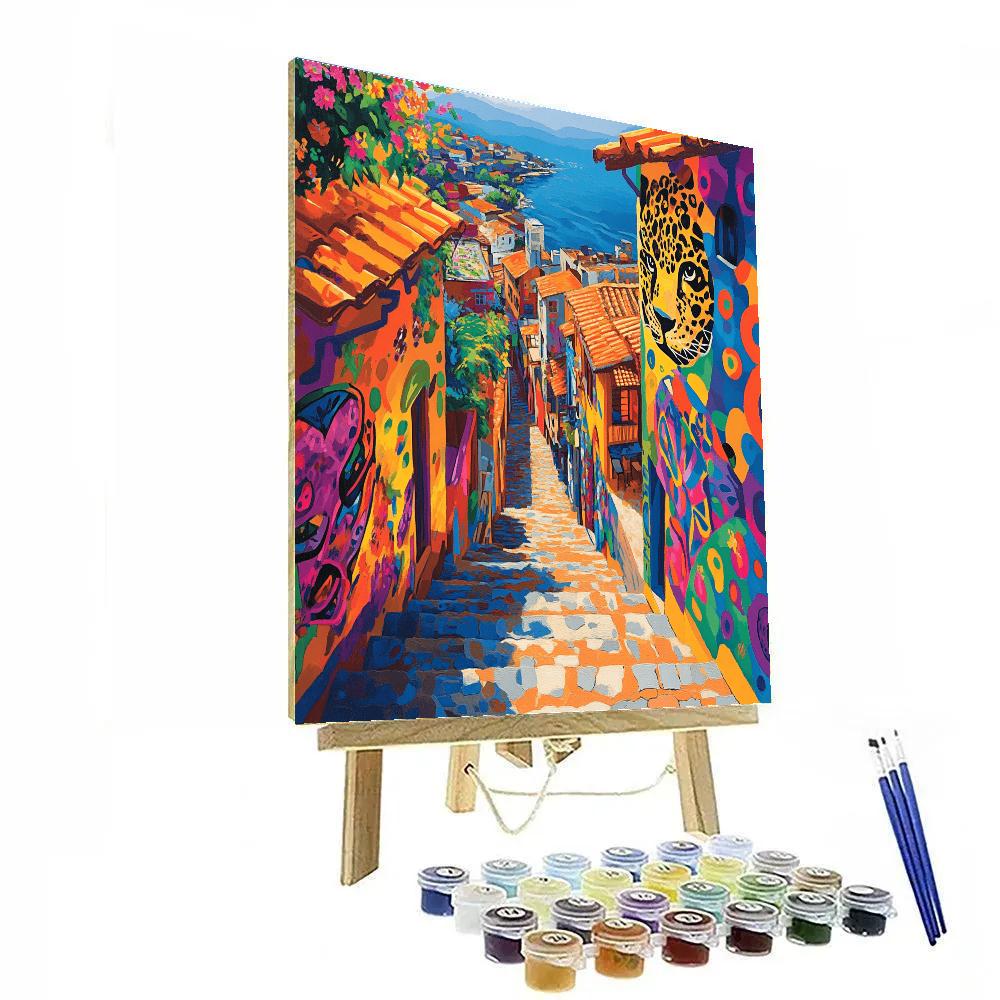 La Candelaria Street Art Bogota Colombia paint by color