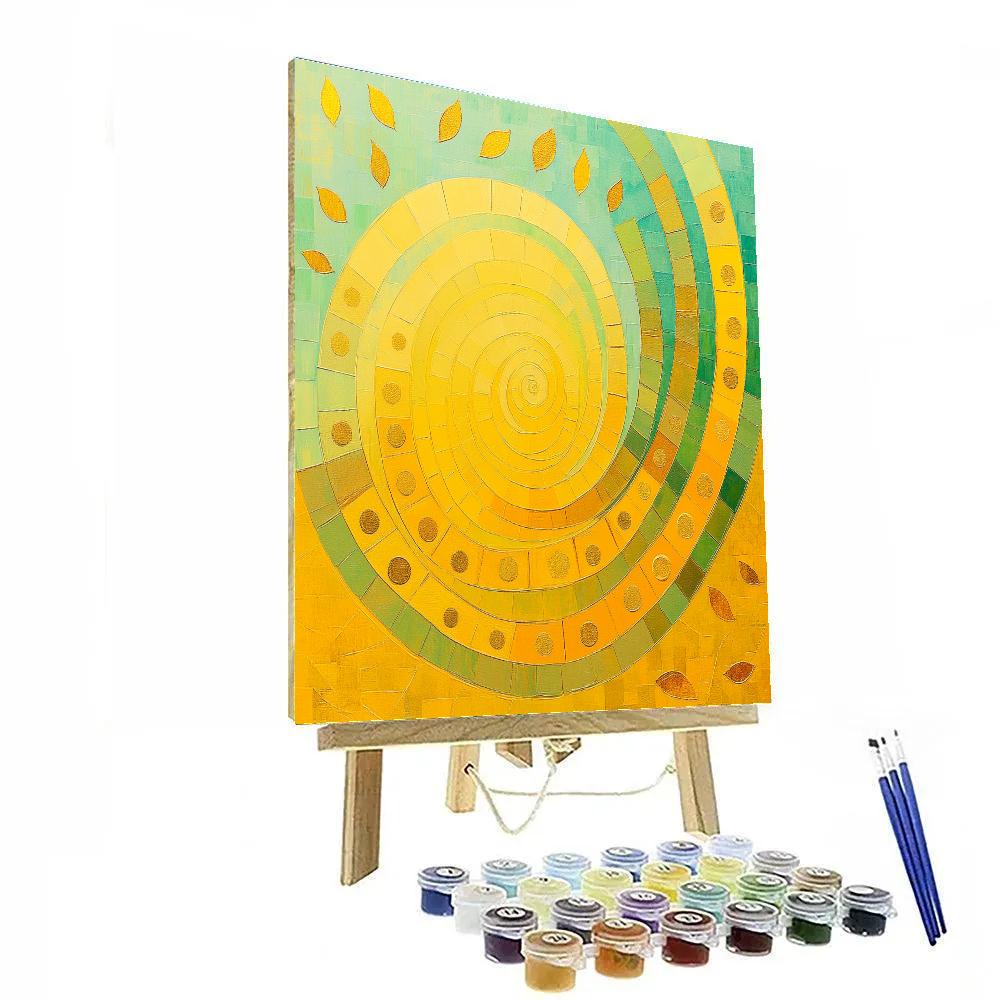 Gustav Klimt Inspired Spiral Dawn Chorus paint by color