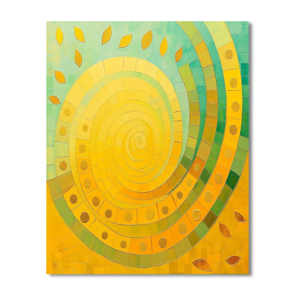 Gustav Klimt Inspired Spiral Dawn Chorus paint by color