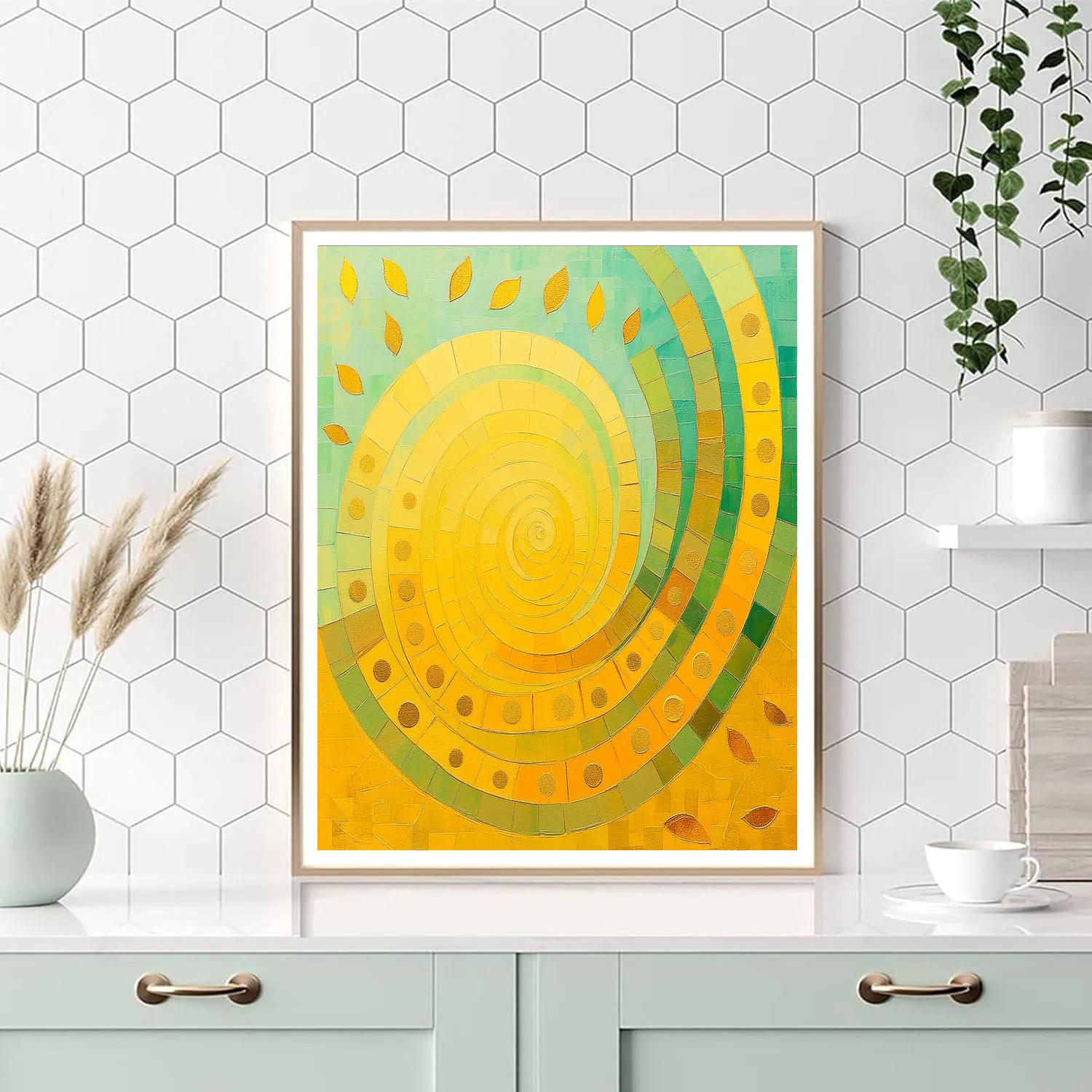 Gustav Klimt Inspired Spiral Dawn Chorus paint by color