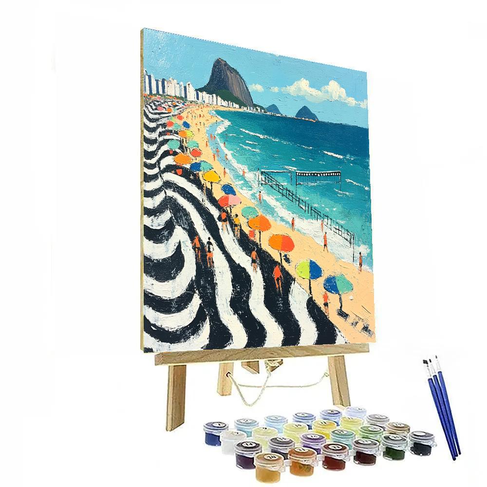 Copacabana Promenade Curve Rio De Janeiro Brazil Numbered painting kits