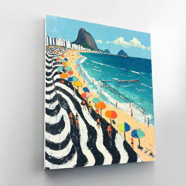 Copacabana Promenade Curve Rio De Janeiro Brazil Numbered painting kits
